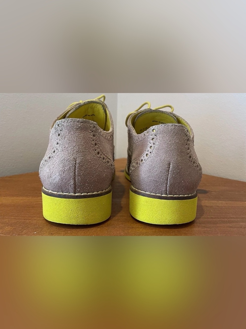 Cole Haan Alisa Oxford Shoes Wingtip Tan/Yellow Women’s Size 7 Leather Suede - Picture 4 of 7